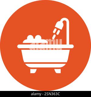 Bathtub Vector Icon Design Illustration Stock Vector