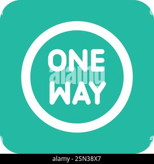 One way Vector Icon Design Illustration Stock Vector