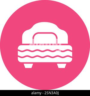 Single bed Vector Icon Design Illustration Stock Vector