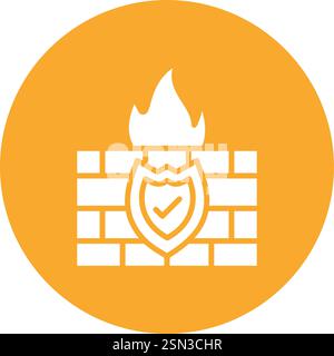 Firewall Vector Icon Design Illustration Stock Vector