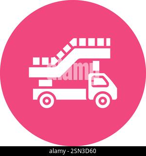 Ladder truck Vector Icon Design Illustration Stock Vector