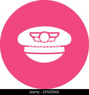 Pilot hat Vector Icon Design Illustration Stock Vector