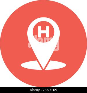 Hotel pin Vector Icon Design Illustration Stock Vector