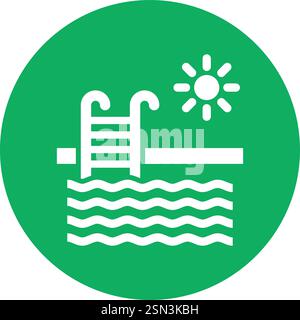 Swimming pool Vector Icon Design Illustration Stock Vector