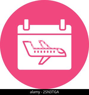 Flight calendar Vector Icon Design Illustration Stock Vector
