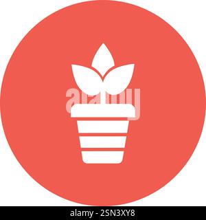 Plant pot Vector Icon Design Illustration Stock Vector
