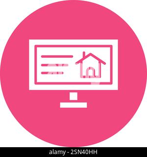 Computer house Vector Icon Design Illustration Stock Vector