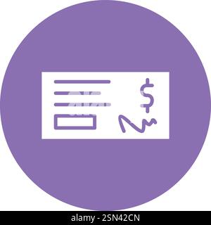 Bank cheque Vector Icon Design Illustration Stock Vector
