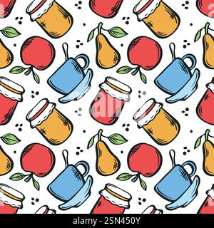 Jam seamless pattern vector illustration. Stock Vector