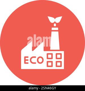 Eco factory Vector Icon Design Illustration Stock Vector