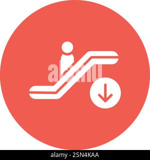 Escalator down Vector Icon Design Illustration Stock Vector