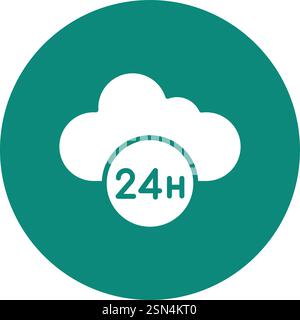 24 hour Vector Icon Design Illustration Stock Vector