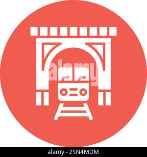 Train tunnel Vector Icon Design Illustration Stock Vector