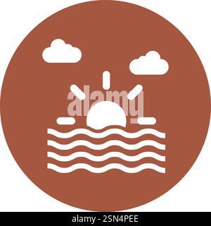 Sunset Vector Icon Design Illustration Stock Vector