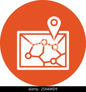 Railway map Vector Icon Design Illustration Stock Vector
