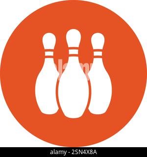 Bowling pins Vector Icon Design Illustration Stock Vector