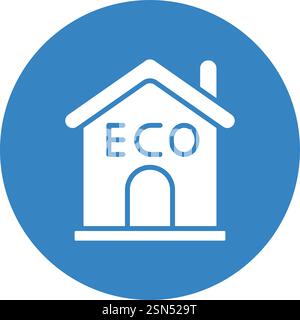 Eco house Vector Icon Design Illustration Stock Vector