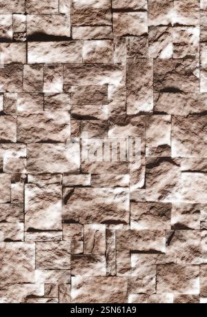Modern stone cladding seamless texture creating a decorative wall Stock Photo