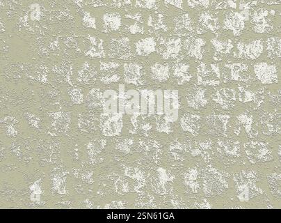 Beige grunge wall texture with white paint splatters creating a distressed effect Stock Photo