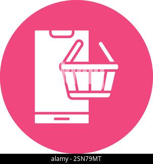 Online supermarket Vector Icon Design Illustration Stock Vector