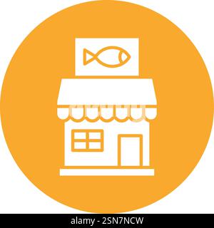 Fish shop Vector Icon Design Illustration Stock Vector