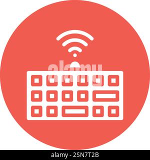 Wireless keyboard Vector Icon Design Illustration Stock Vector