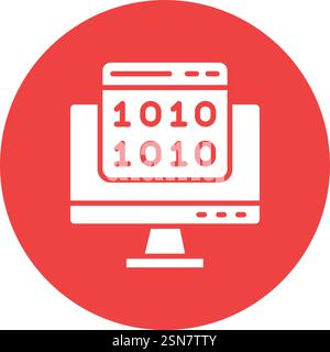 Binary code Vector Icon Design Illustration Stock Vector