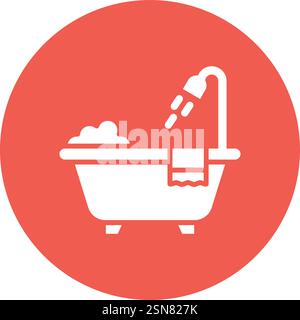 Bathtub Vector Icon Design Illustration Stock Vector