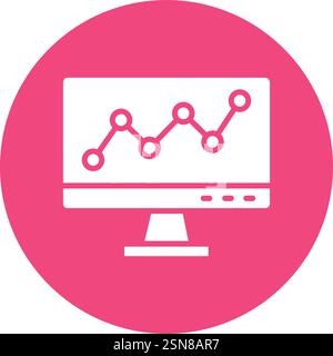 Line chart Vector Icon Design Illustration Stock Vector