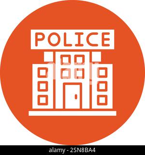 Police station Vector Icon Design Illustration Stock Vector