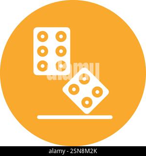 Dice Vector Icon Design Illustration Stock Vector