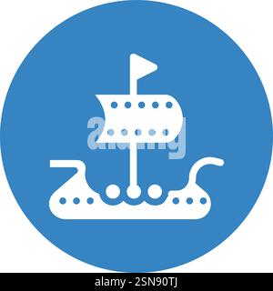 Viking ship Vector Icon Design Illustration Stock Vector