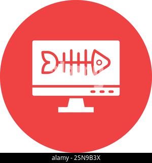 Fishbone Vector Icon Design Illustration Stock Vector