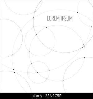 Abstract geometric pattern for banner flyer heade or social media status featuring interconnected circles with place for your text. Circular and dotte Stock Vector