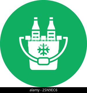 Ice Bucket Vector Icon Design Illustration Stock Vector