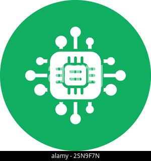 Microprocessor Vector Icon Design Illustration Stock Vector