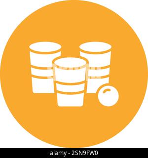 Beer Pong Vector Icon Design Illustration Stock Vector
