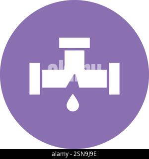 Damage Pipe Vector Icon Design Illustration Stock Vector