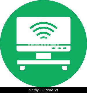 Smart TV Vector Icon Design Illustration Stock Vector
