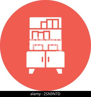 Bookshelf Vector Icon Design Illustration Stock Vector