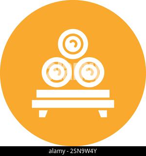 Hay Bale Vector Icon Design Illustration Stock Vector