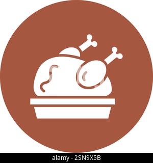Roasted Chicken Vector Icon Design Illustration Stock Vector