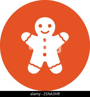 Gingerbread man Vector Icon Design Illustration Stock Vector