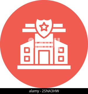 Police Station Vector Icon Design Illustration Stock Vector
