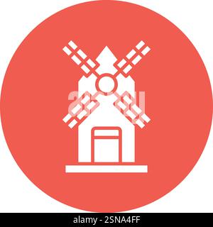Windmill Vector Icon Design Illustration Stock Vector