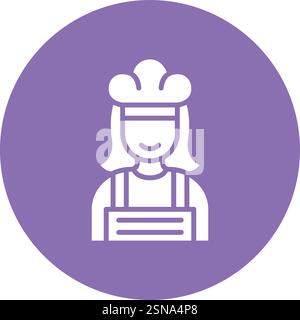 Female Chef Vector Icon Design Illustration Stock Vector