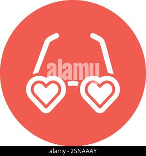 Heart Glasses Vector Icon Design Illustration Stock Vector