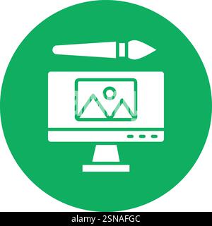 Digital Art Vector Icon Design Illustration Stock Vector