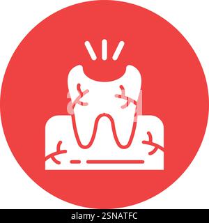 Broken Tooth Vector Icon Design Illustration Stock Vector