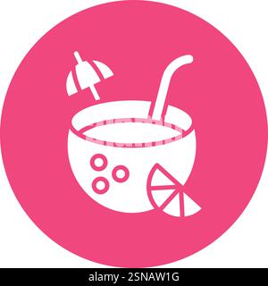 Coconut Water Vector Icon Design Illustration Stock Vector